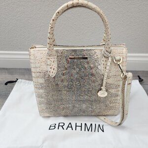 Brahmin Purse (Small Caroline - Ivory Iguana)